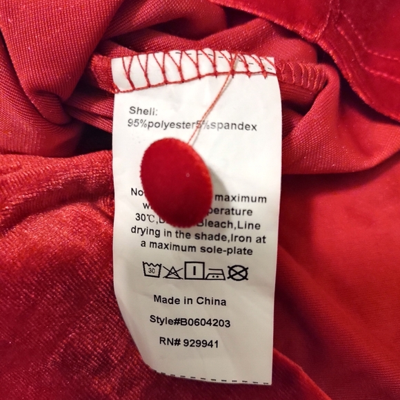 Suzanne Betro Red Crushed Velvet Dress Small Long Sleeved Loop hole buttons NWT - Picture 7 of 10